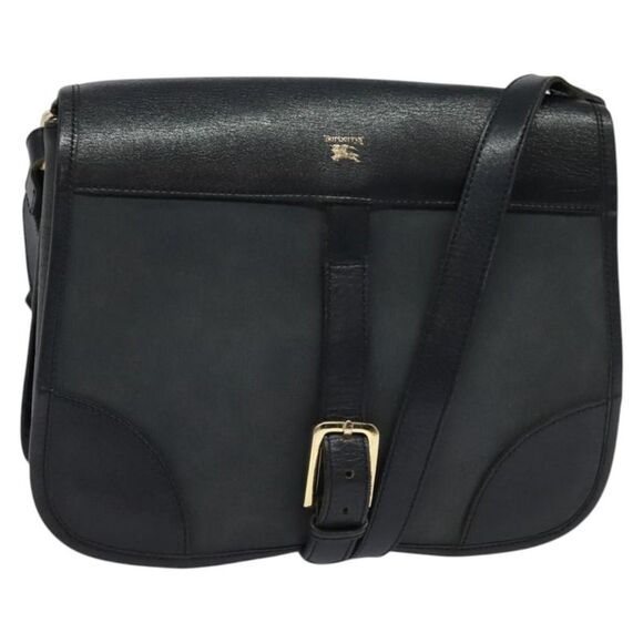 Burberry Navy Leather Shoulder Bag (Pre-Owned) - Picture 1 of 16